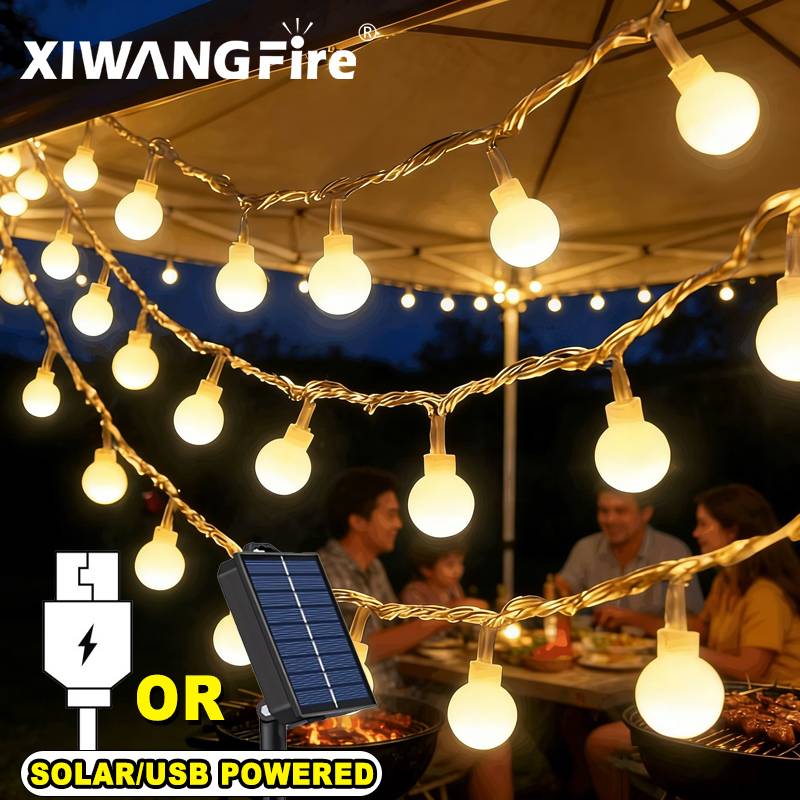 Lighting Decor In Room - Luzes de Cordão Solares/USB/Bateria de 3-10M,