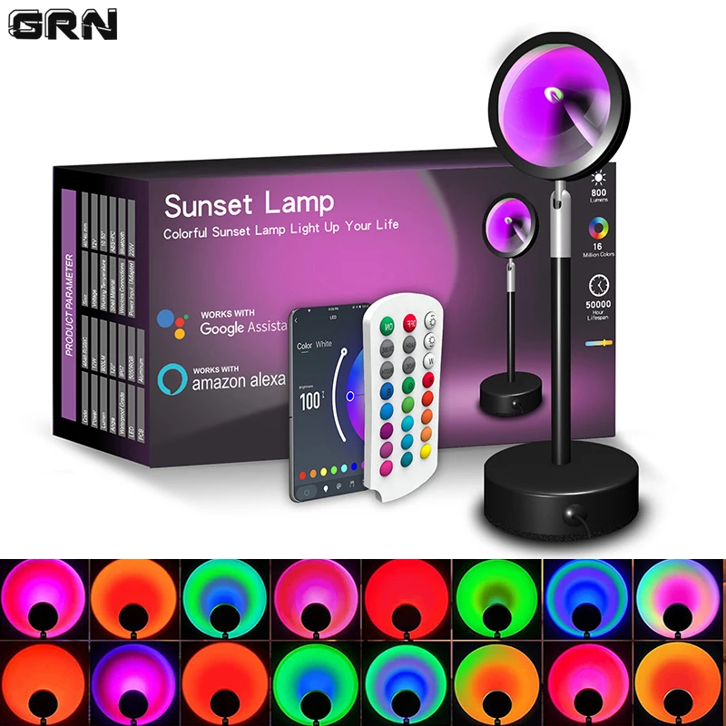 Touch Dimmer Lamp - Smart LED Sunset Lamp, Lâmpadas Coloridas