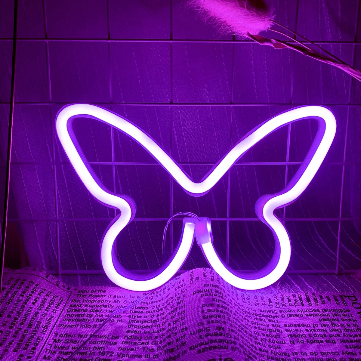 Foyer Lighting Wall Decor - Luzes de néon de borboleta LED,
