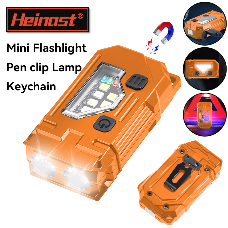 Orange Lighting Decor - Mini chaveiro edc lanterna recarregável tocha
