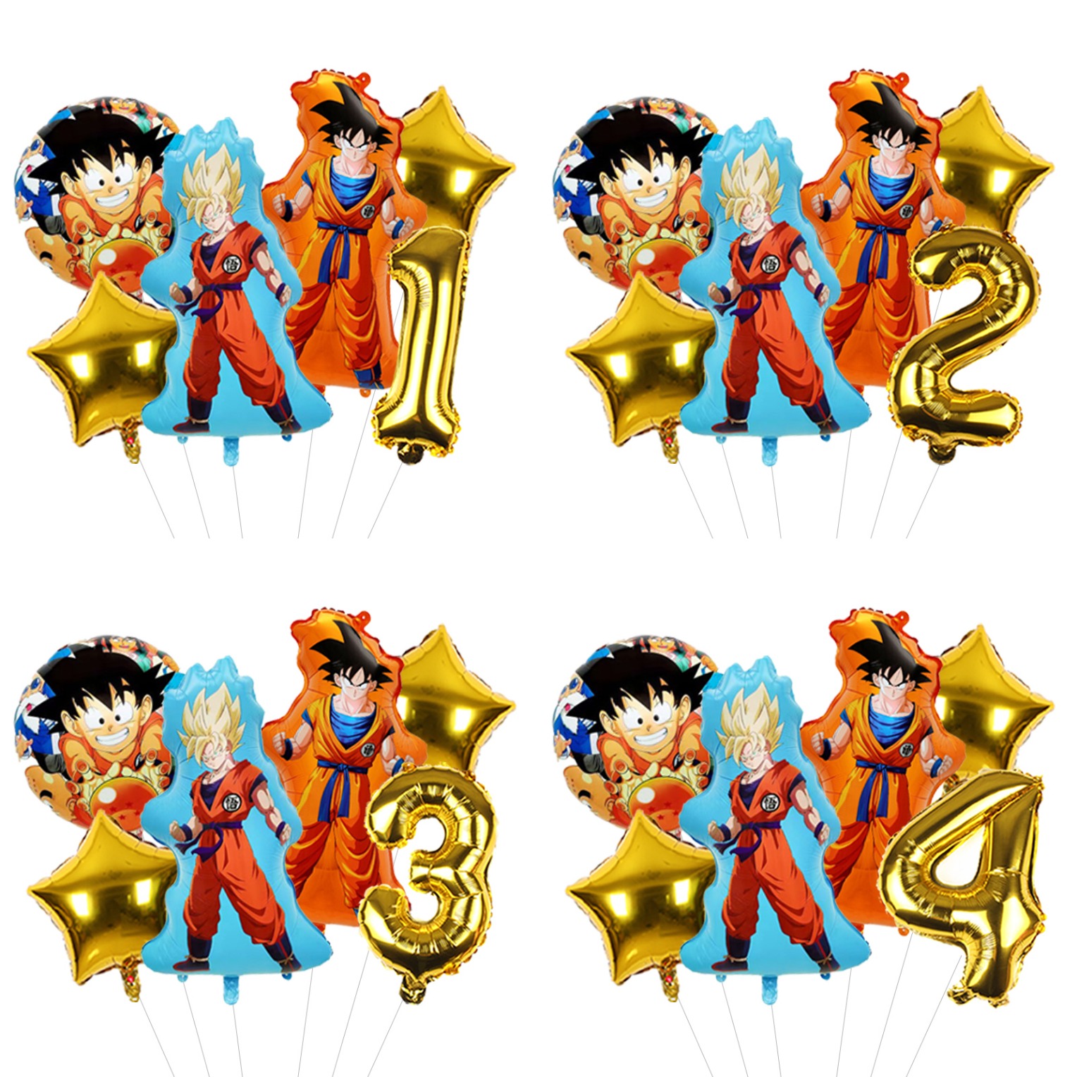 Orange Lighting Decor - Balão de Número Estilo Dragon Ball