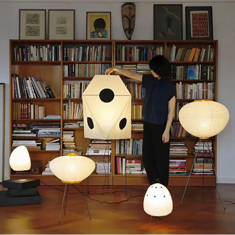 Floor Lamp Tripod - Japonês akari noguchi arroz papel lâmpada