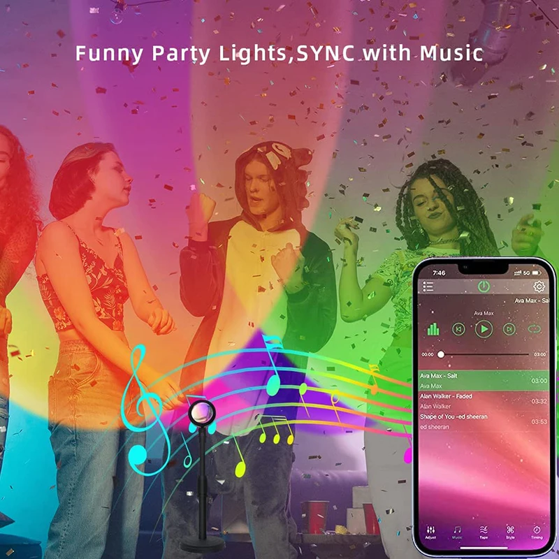Smart LED Sunset Lamp, Lâmpada - Touch Dimmer Lamp avaliação e preço