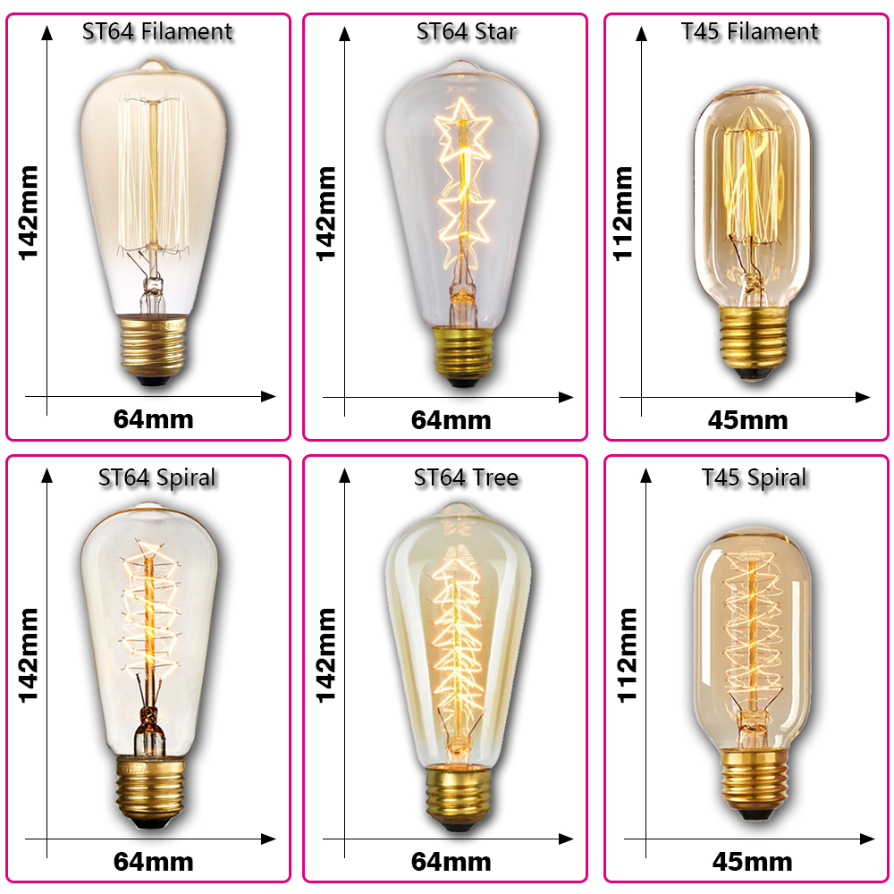 Retro edison lâmpada e27 40w 2 - Lighting Decor Ideas avaliação e preço